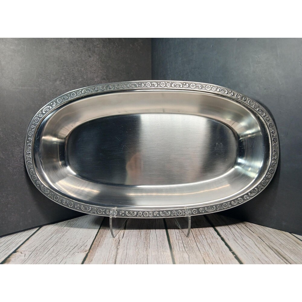 Oneida Custom Stainless Oval Serving Platter – 13.5" – Vintage